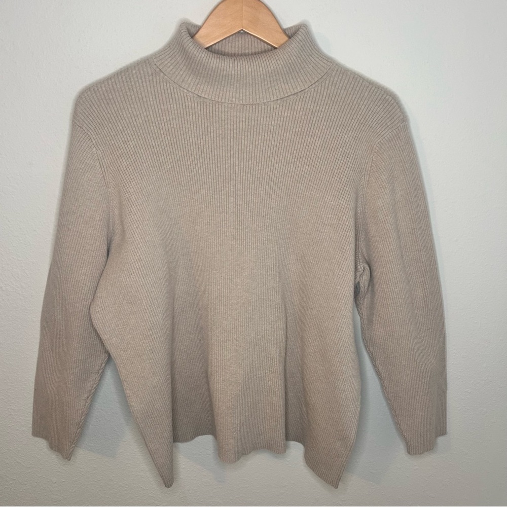 Lane Bryant Cream Cowl Turtleneck Sweater